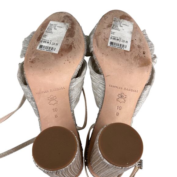 Loeffler Randall Camellia Heels 10 Shiny Champagne - Picture 6 of 11